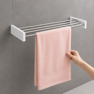 Système de séchage mural pliable avec plusieurs barres parallèles