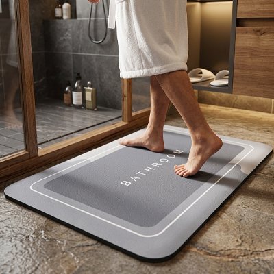 Tapis antidérapant salle de bain à séchage ultra-rapide 