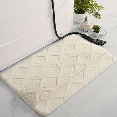 tapis bain en peluche Jacquard beige