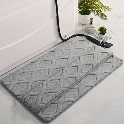 tapis bain en peluche Jacquard gris
