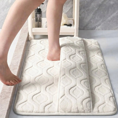 tapis bain en peluche absorbant beige