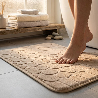 tapis de bain a sensation moelleuse et douce au toucher