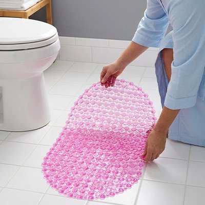 Tapis de bain antidérapant avec ventouses pour douche et baignoire