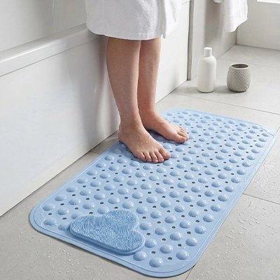  Tapis de bain antiglisse avec drainage pour douche et baignoire