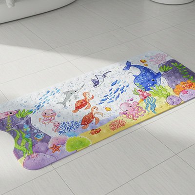 Tapis de bain bebe antidérapante avec ventouses de fixation