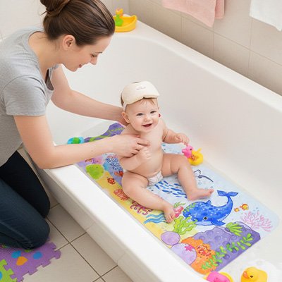 Tapis de bain bebe convenant aussi au sol