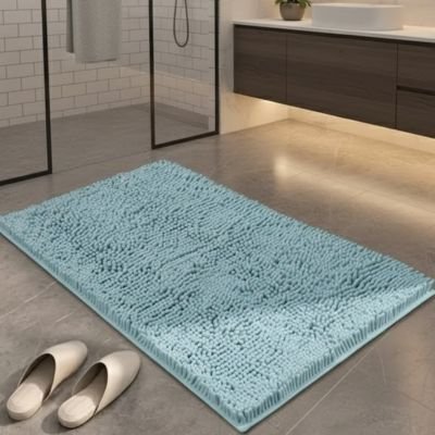 Tapis de bain de couleur turquoise une teinte apaisante