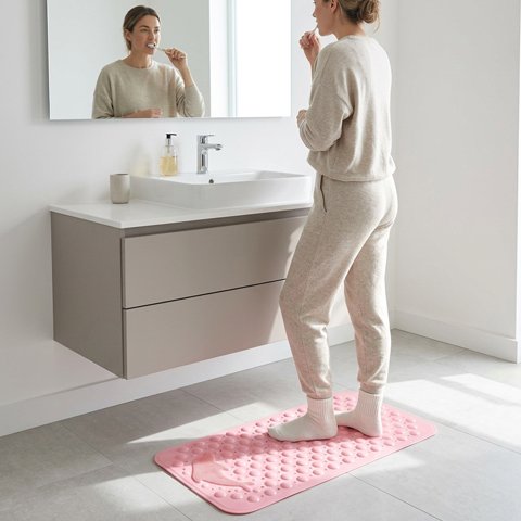Tapis salle de bain antidérapant avec un grattoir a pieds