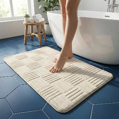tapis-salle-de-bain-doux-de-couleur-beige