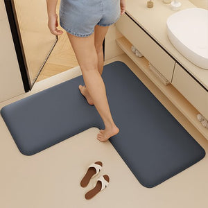 Tapis salle de bain en forme de L