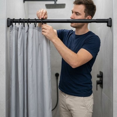  Tringle a rideau de douche installation rapide sans travaux 
