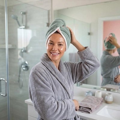 Turban de séchage pour cheveux confortable, légère et pratique