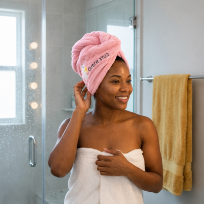 Turban pour cheveux absorbant utilisé pour sécher les cheveux rapidement 